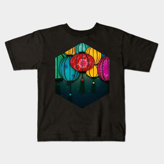 Chinese Lanterns Kids T-Shirt by Sybille